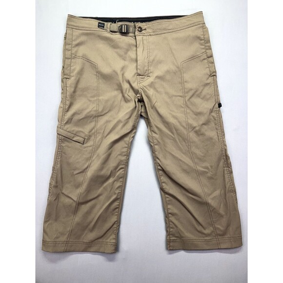 Prana Breathe Born From The Experience Hiking Outdoor Capris Women Sz L Brownish - Picture 1 of 13
